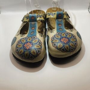 Calceo Patterned Colored Mosaic Flowers Patterned Clogs Size 40